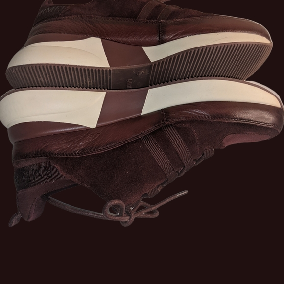 CARMELA Burgundy Leather Wedge Laced Trainer Size:9/ 40 M - Picture 3 of 11